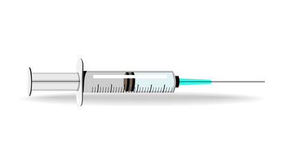 Vector image of a syringe on its side