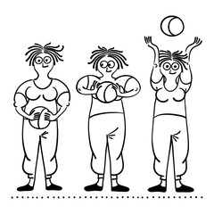 Exercising old woman. Pilates poses set