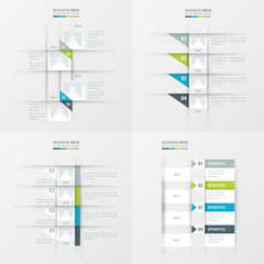 timeline vector design 4 item Green, blue, gray color