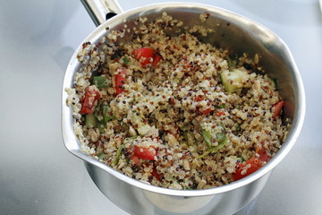 Prepared Quinoa Recipe in a Pan