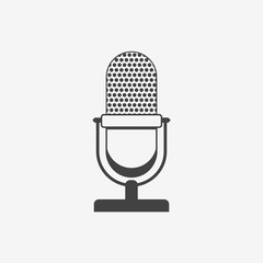 Retro microphone monochrome icon