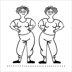 Exercising old woman. Pilates poses set