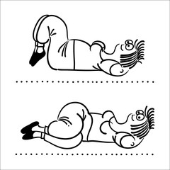 Exercising old woman. Pilates poses set