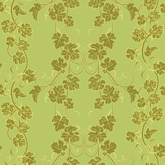 Vector repeating pattern with vines in vintage style.