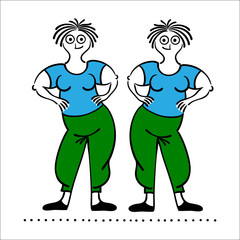 Exercising old woman. Pilates poses set