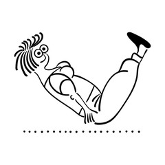 Exercising old woman. Pilates poses set