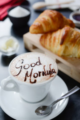 Breakfast cappuccino design - Good morning