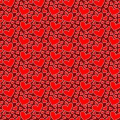 Fun seamless vintage love heart background in pretty colors.