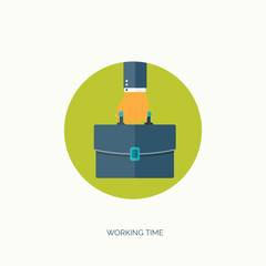 Vector illustration. Flat business background. Management and administrative planning