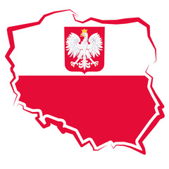 Mapa Polski z godłem © piaskun_