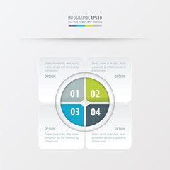 Rectangle presentation design   Green, blue, gray color
