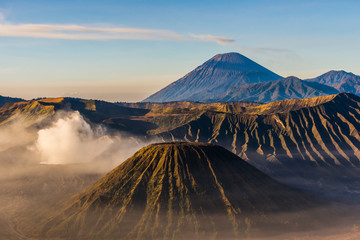 Gunung Bromo and Mount Batok seen from Mount Penanjakan in Java, Indonesia.