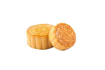 Mid-Autumn Festival moon cake on white background