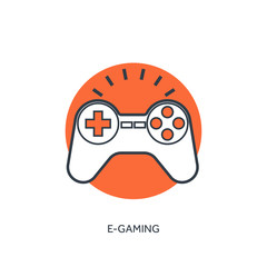 Flat lined  joystick icon.