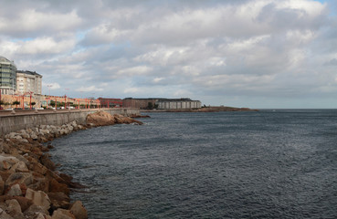 Embankment and sea. Corunna, Spain