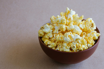 Caramel Popcorn In Bowl.