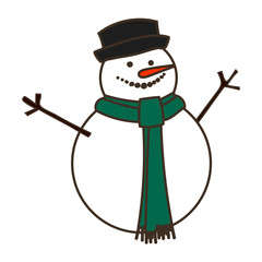Vector Christmas Snowman Doodle