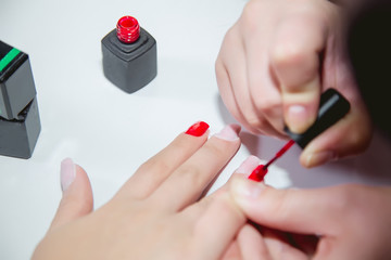 Manicure in a beauty salon, master class