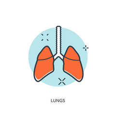 Human lung icon. Medical background. Health care