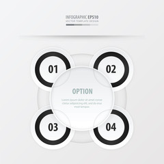 circle presentation template design  black and white color