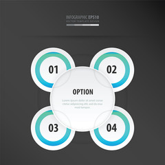 circle presentation template design  neon blue