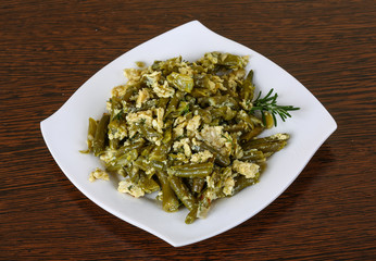 Roast green beans with egg
