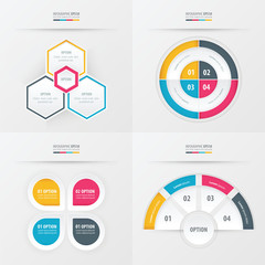 template design 4 item  yellow, blue, pink color