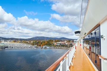 Cruise Ship, the ferry deck, Norway