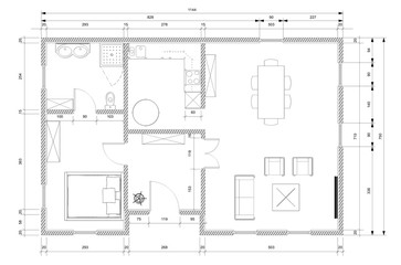 Architect plan for house construction - obrazy, fototapety, plakaty