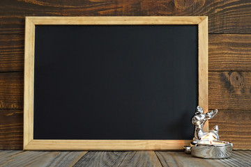 Christmas blackboard and reindeer candle holder