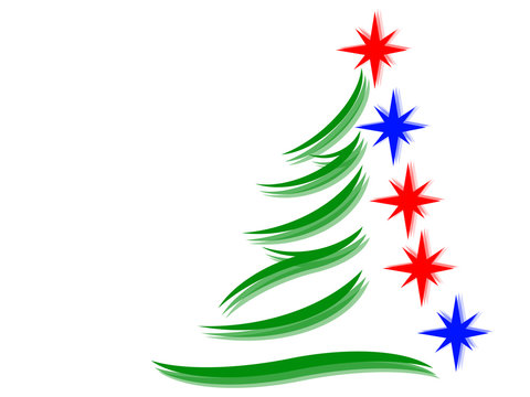Symbol of a fir tree on a white background