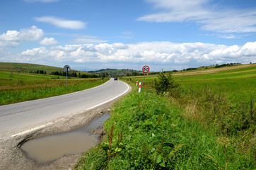Road in mountains (Pieniny in Poland)