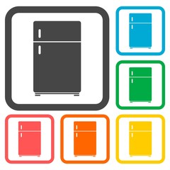 Refrigerator icons set