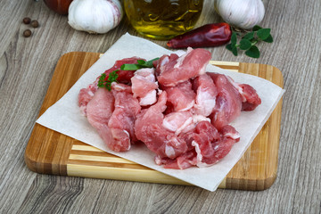 Diced pork meat