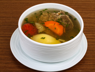 Beef soup with vegetables