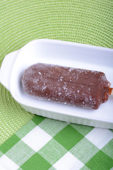 Fresh chocolate ice cream close up