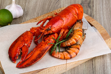 Lobster and shrimps