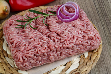Raw minced pork meat
