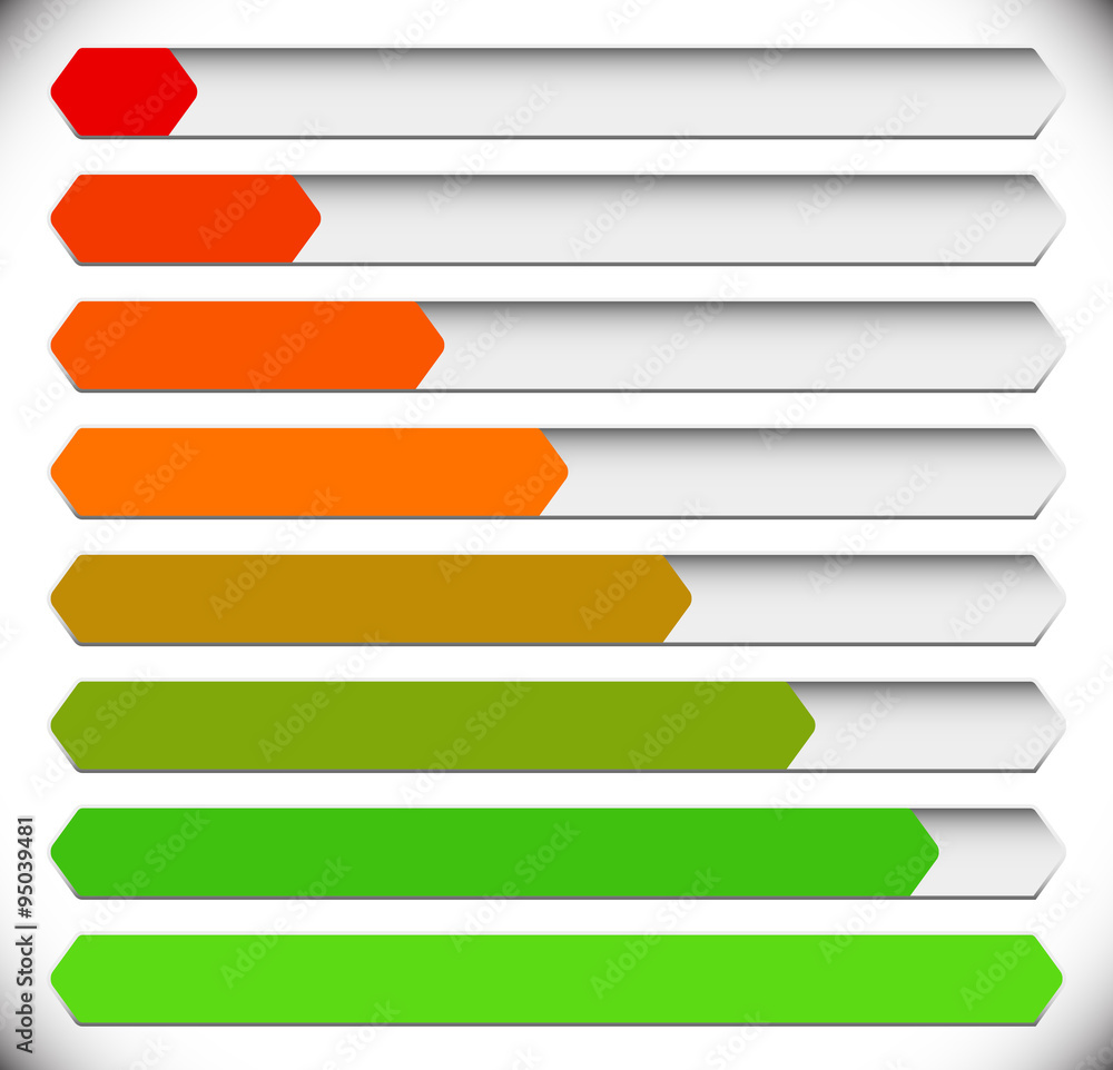 Poster horizontal progress, loading bars. steps, phases, progression.
