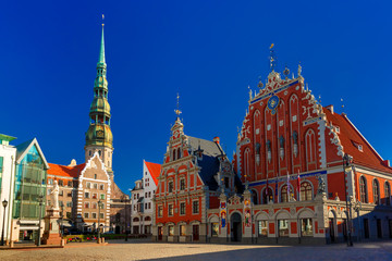 City Hall Square in the Old Town of Riga, Latvia