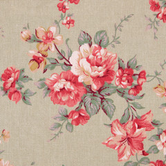 vintage style of tapestry flowers fabric pattern background