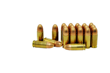 bullet over white background 