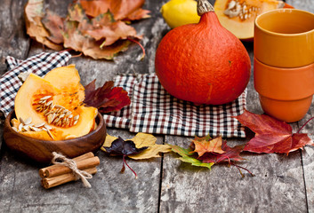 still life in autumn color style