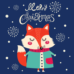 Christmas card with cute 