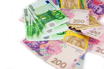 Obraz premium ukrainian hryvnia close up