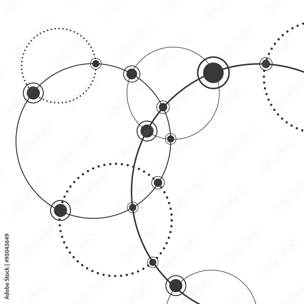 Poster Vector connections concept. Connected Lines and dots. Network sign