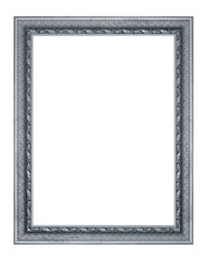 The antique metal frame on the white background
