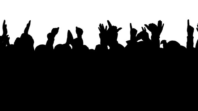 Cheering crowd silhouette