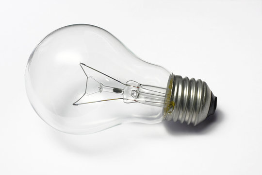 bulb with shadow on white background