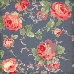 Rolgordijnen Vintage Bloemen vintage style of tapestry flowers fabric pattern background  © prapann